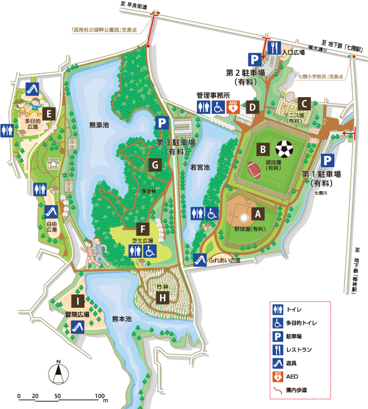 西南杜の公園マップ